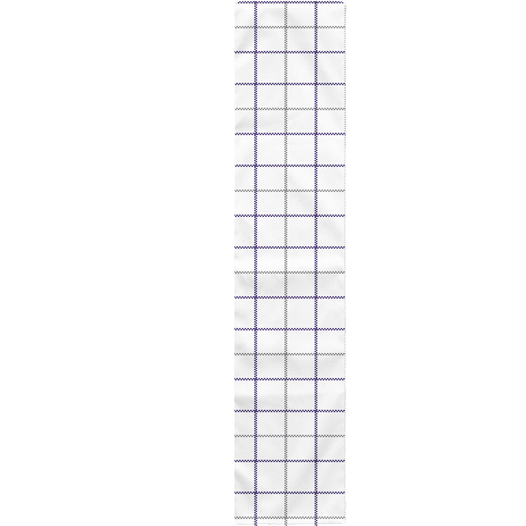 White Grey And Purple Tattersall Print Table Runner
