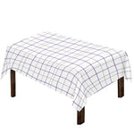 White Grey And Purple Tattersall Print Tablecloth