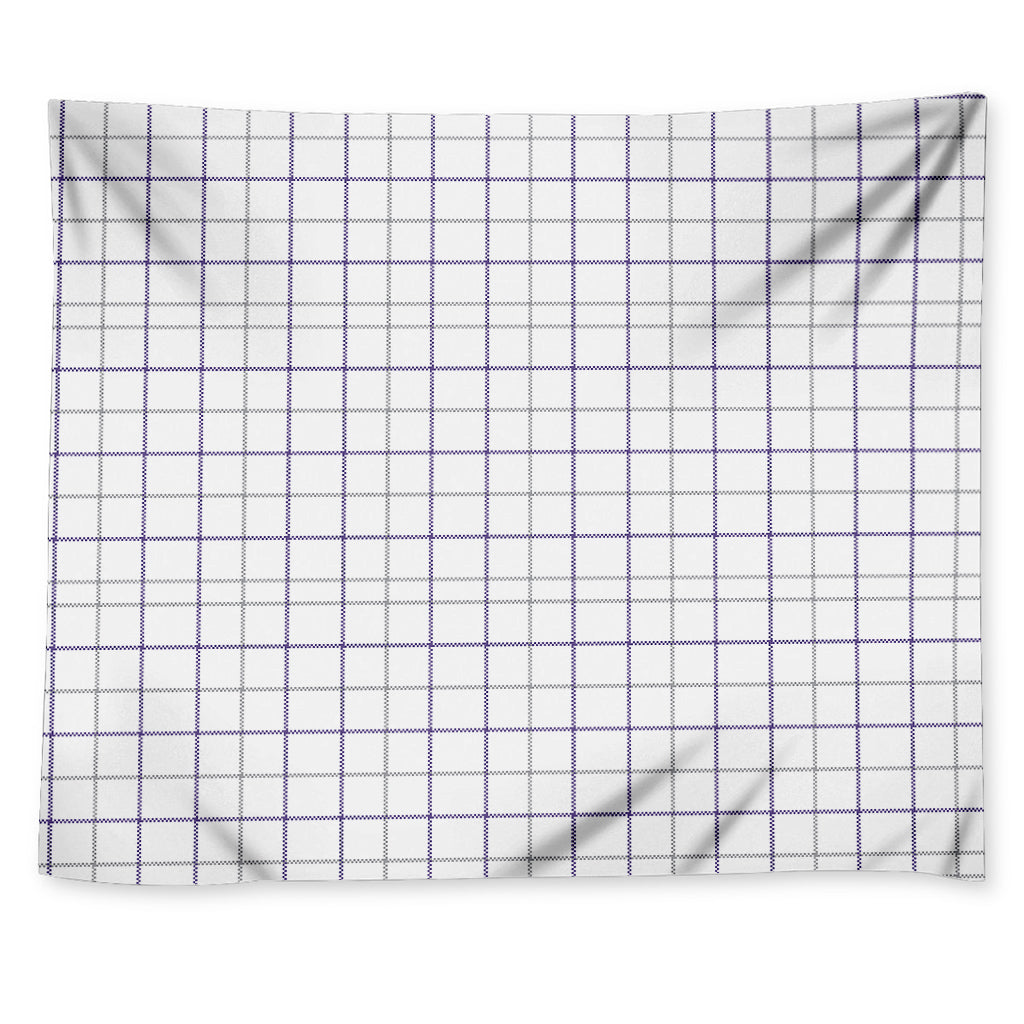 White Grey And Purple Tattersall Print Tapestry