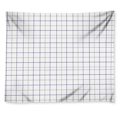 White Grey And Purple Tattersall Print Tapestry