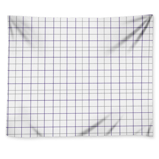White Grey And Purple Tattersall Print Tapestry