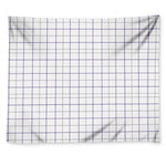 White Grey And Purple Tattersall Print Tapestry