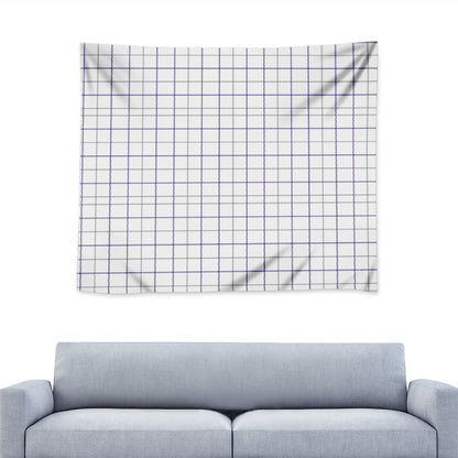 White Grey And Purple Tattersall Print Tapestry