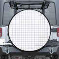 White Grey And Purple Tattersall Print Tire Cover