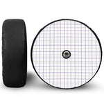 White Grey And Purple Tattersall Print Tire Cover With Camera Hole