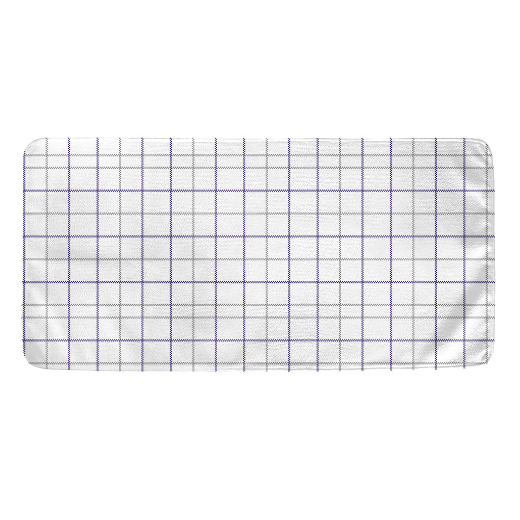 White Grey And Purple Tattersall Print Towel