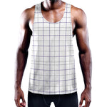 White Grey And Purple Tattersall Print Training Tank Top