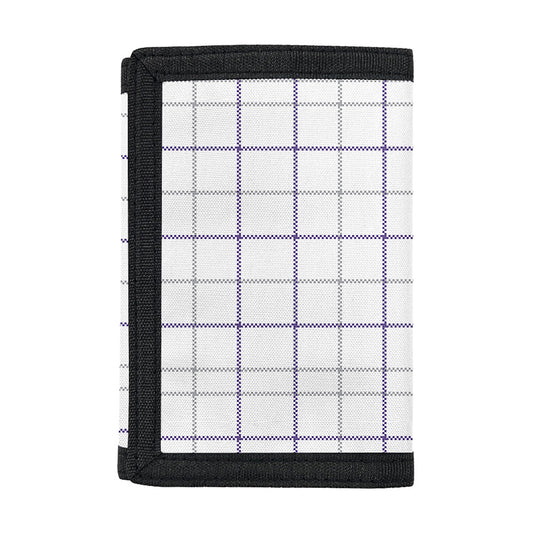 White Grey And Purple Tattersall Print Trifold Wallet