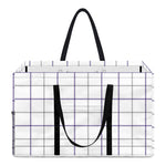 White Grey And Purple Tattersall Print Utility Tote Bag