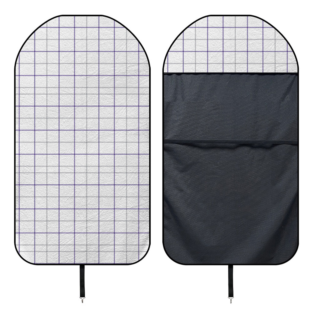 White Grey And Purple Tattersall Print Waterproof Car Seat Cover
