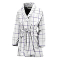 White Grey And Purple Tattersall Print Women's Bathrobe