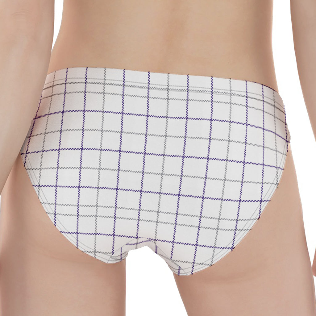 White Grey And Purple Tattersall Print Women's Panties