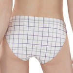 White Grey And Purple Tattersall Print Women's Panties