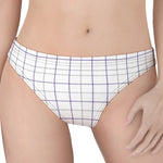 White Grey And Purple Tattersall Print Women's Thong