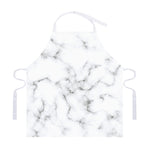 White Grey Smoke Marble Print Adjustable Apron