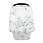 White Grey Smoke Marble Print Baby Seat Cover