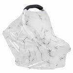 White Grey Smoke Marble Print Baby Seat Cover