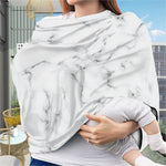 White Grey Smoke Marble Print Baby Seat Cover