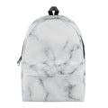 White Grey Smoke Marble Print School Backpack