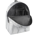 White Grey Smoke Marble Print Backpack