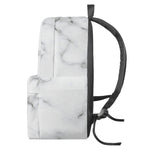 White Grey Smoke Marble Print Backpack