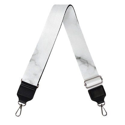 White Grey Smoke Marble Print Bag Strap