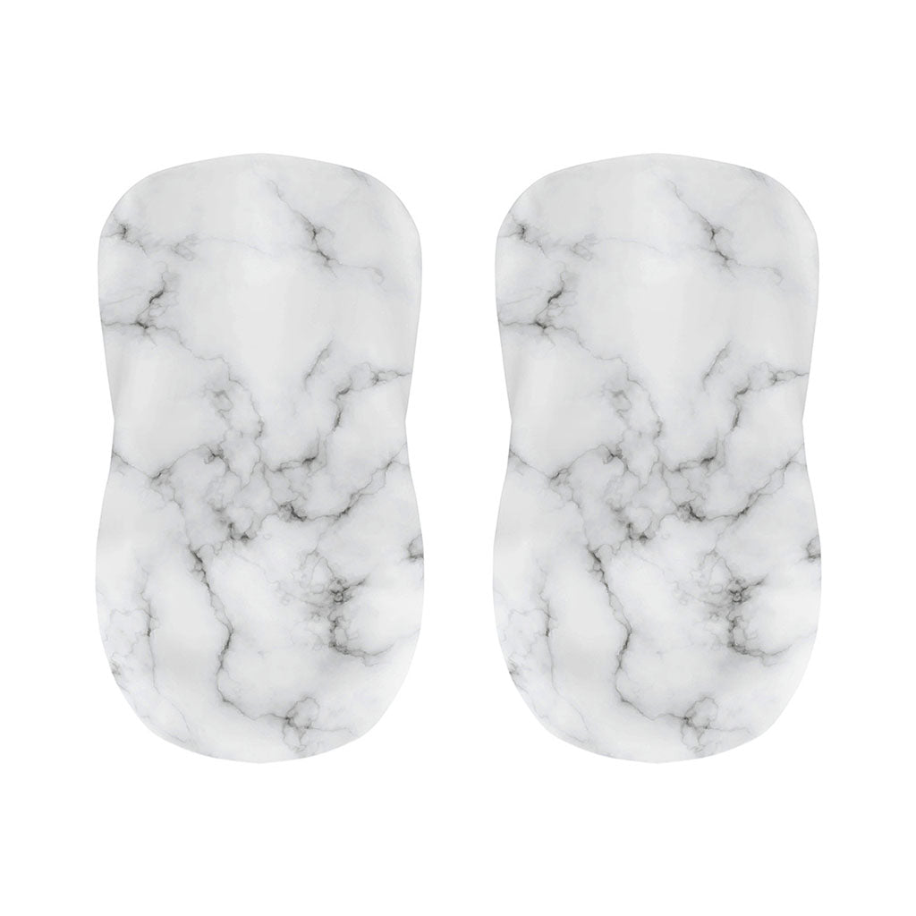 White Grey Smoke Marble Print Bar Stool Covers