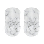 White Grey Smoke Marble Print Bar Stool Covers