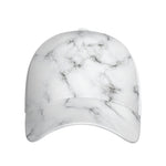 White Grey Smoke Marble Print Baseball Cap