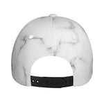 White Grey Smoke Marble Print Baseball Cap