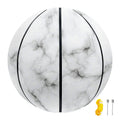 White Grey Smoke Marble Print Basketball