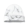 White Grey Smoke Marble Print Beanie