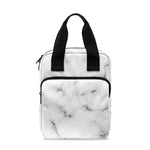 White Grey Smoke Marble Print Bible Tote Bag