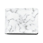 White Grey Smoke Marble Print Bifold Wallet