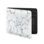 White Grey Smoke Marble Print Bifold Wallet