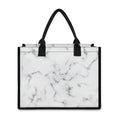 White Grey Smoke Marble Print Canvas Tote Bag