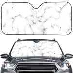 White Grey Smoke Marble Print Car Windshield Sun Shade