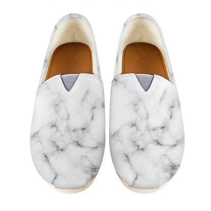 White Grey Smoke Marble Print Casual Shoes