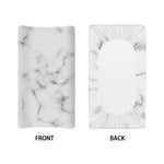 White Grey Smoke Marble Print Changing Pad Cover