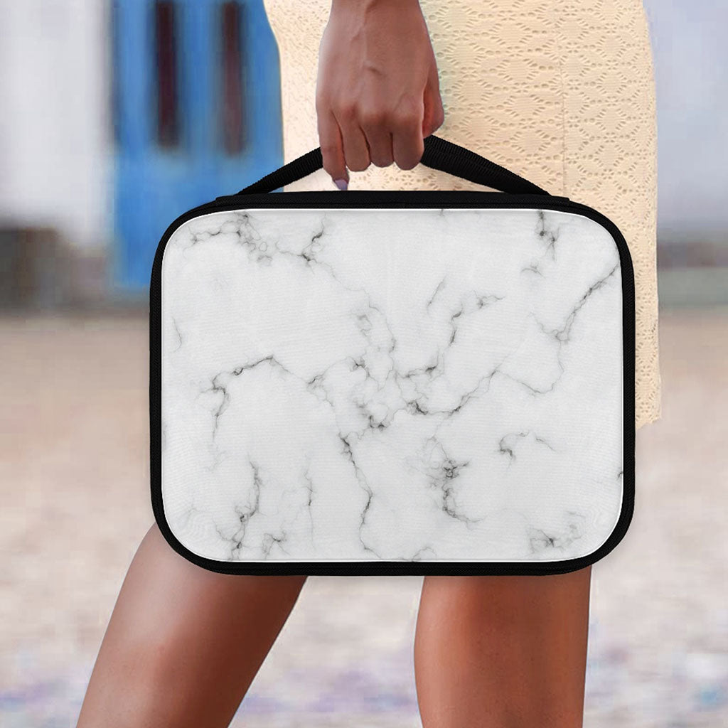 White Grey Smoke Marble Print Classic Bible Case