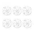 White Grey Smoke Marble Print Coaster Set