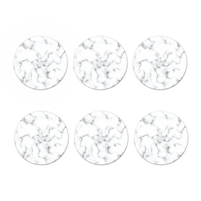 White Grey Smoke Marble Print Coaster Set