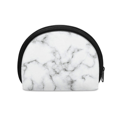 White Grey Smoke Marble Print Coin Purse