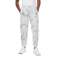 White Grey Smoke Marble Print Cotton Sweatpants