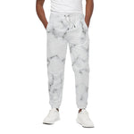 White Grey Smoke Marble Print Cotton Pants