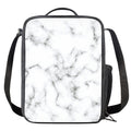 White Grey Smoke Marble Print Crossbody Lunch Bag