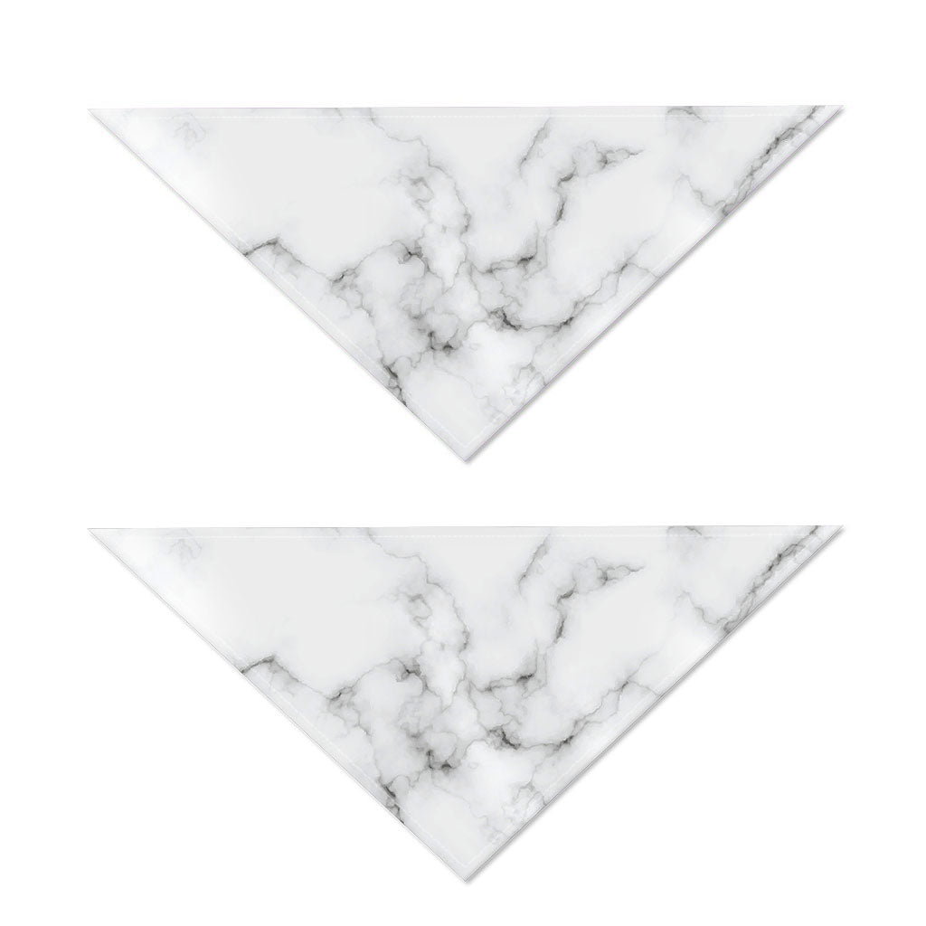 White Grey Smoke Marble Print Dog Bandana