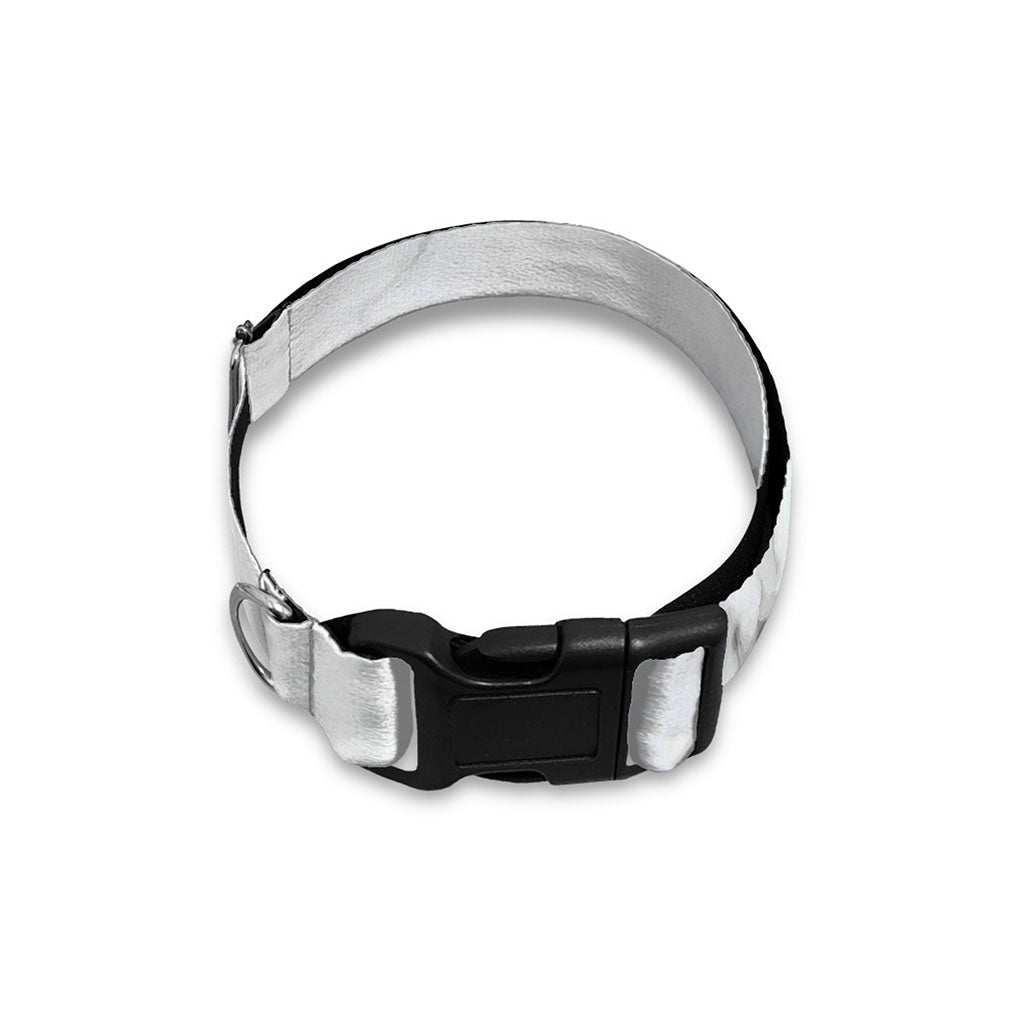 White Grey Smoke Marble Print Dog Collar