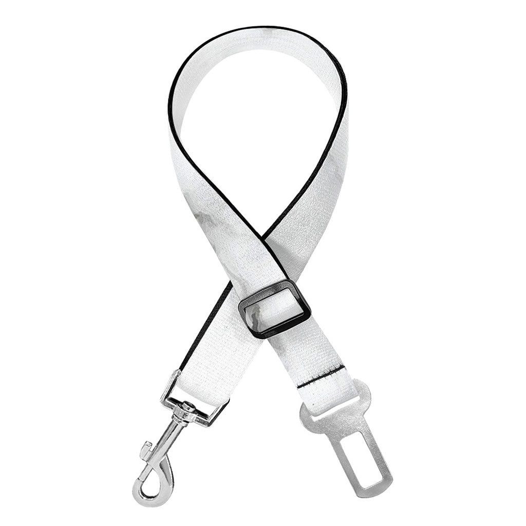 White Grey Smoke Marble Print Dog Seat Belt