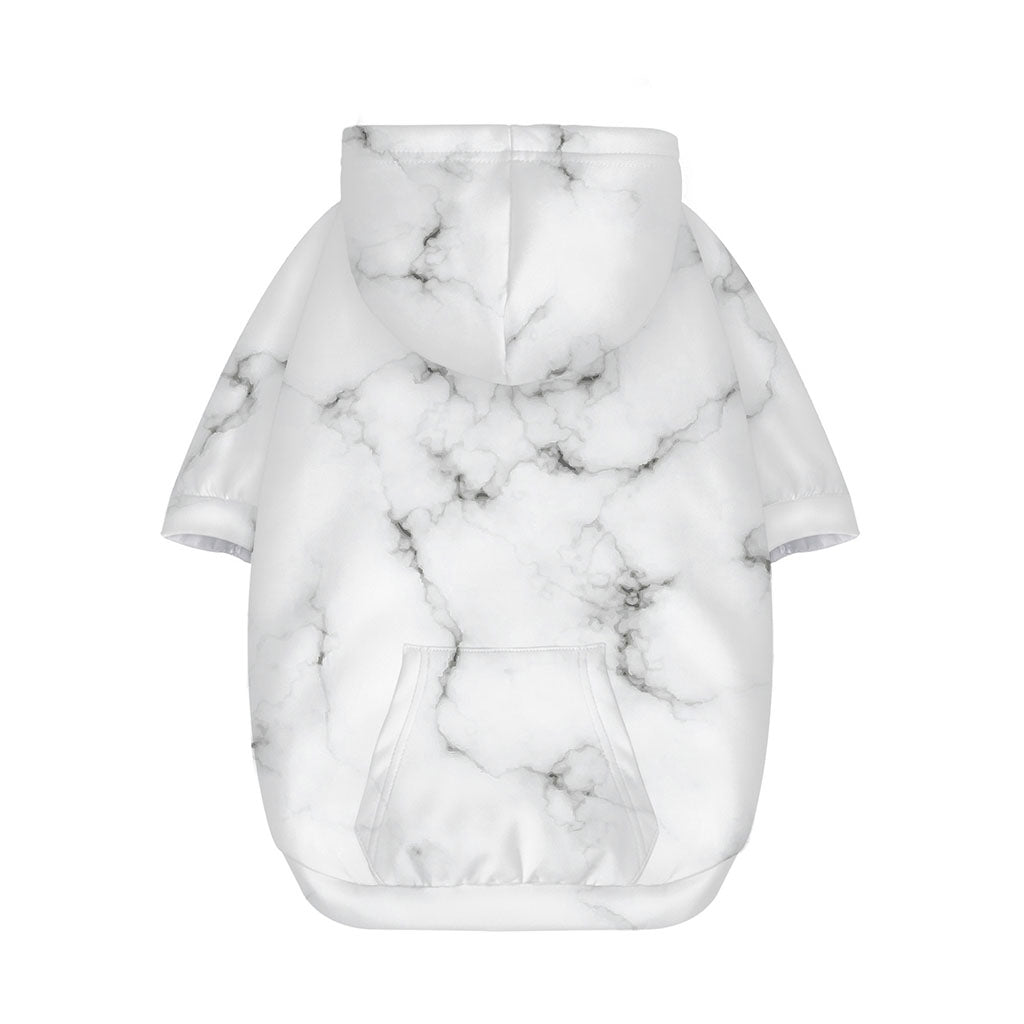 White Grey Smoke Marble Print Dog Zip Up Hoodie